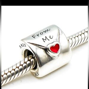 Pandora love letter to my love sterling silver Red Heart bead charm